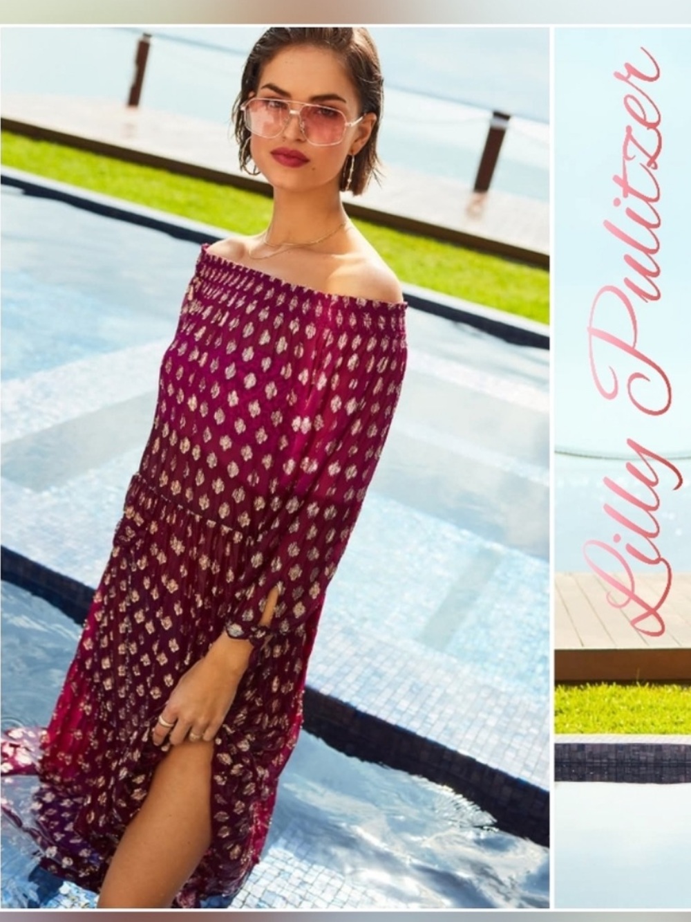 NWT Lilly Pulitzer Dayla Maxi Coverup in Amarena Cherry Pattern Play Viscose